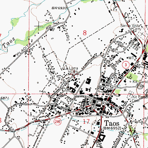 Topographic Map of LaLoma Cemetery, NM
