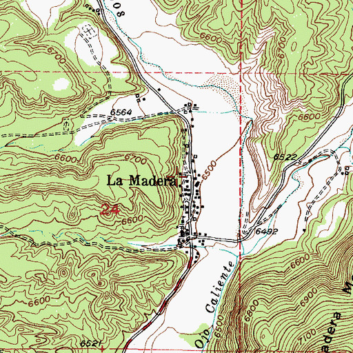 Topographic Map of La Madera, NM