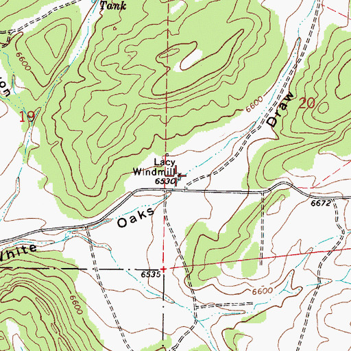 Topographic Map of Lacy Windmill, NM