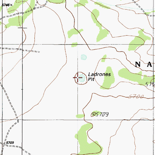 Topographic Map of Ladrones Tank, NM