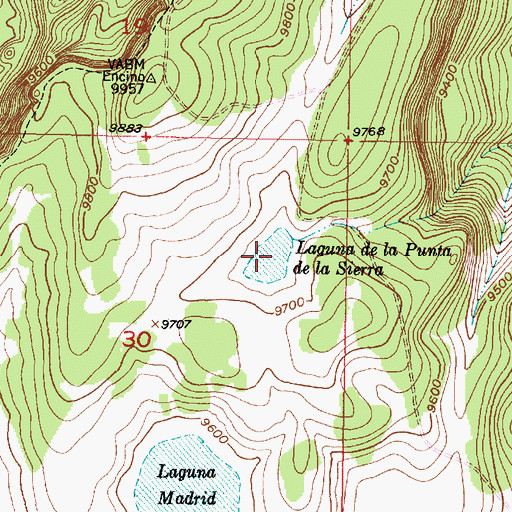 Topographic Map of Laguna de la Sierra, NM
