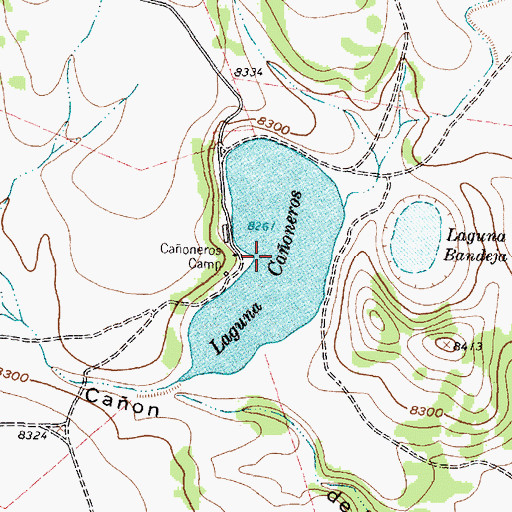 Topographic Map of Laguna Caoneros, NM