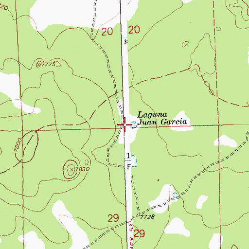 Topographic Map of Laguna Juan Garcia, NM