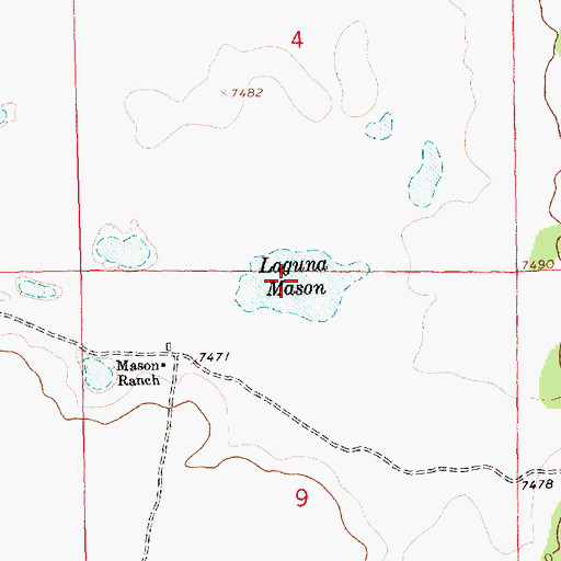 Topographic Map of Laguna Mason, NM