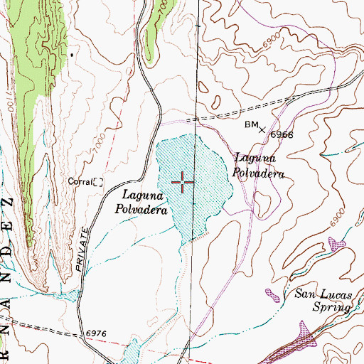 Topographic Map of Laguna Polvadera, NM
