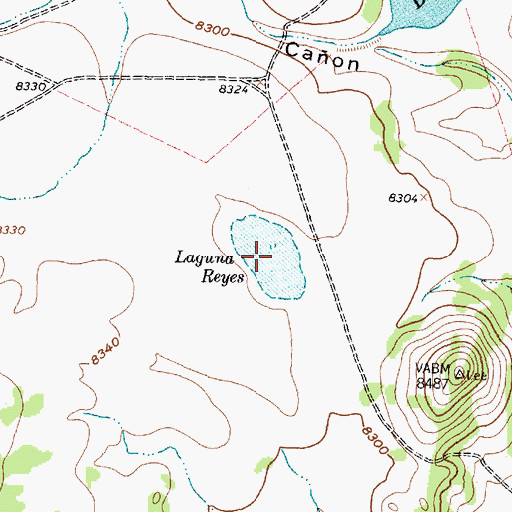 Topographic Map of Laguna Reyes, NM