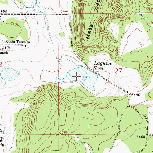 Topographic Map of Laguna Seca, NM