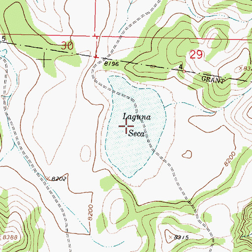 Topographic Map of Laguna Seca, NM