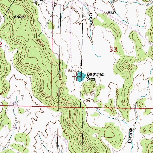 Topographic Map of Laguna Seca, NM
