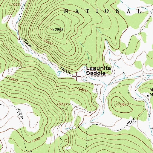 Topographic Map of Lagunita Saddle, NM