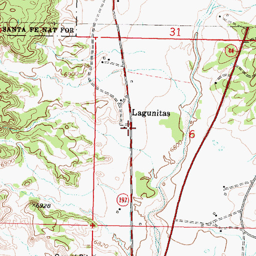 Topographic Map of Lagunitas, NM