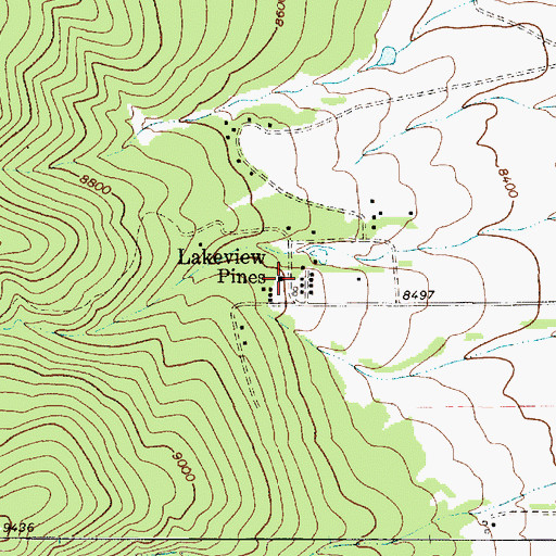 Topographic Map of Lakeview Pines, NM