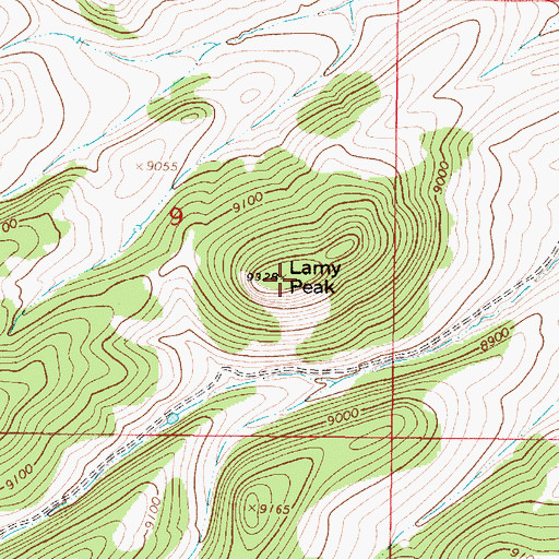 Topographic Map of Lamy Peak, NM