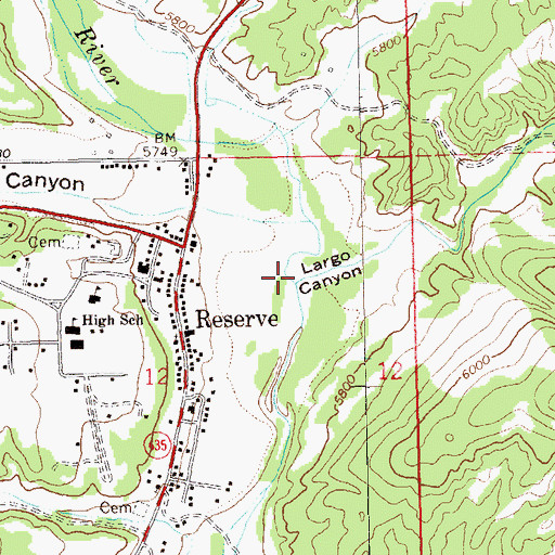 Topographic Map of Largo Canyon, NM