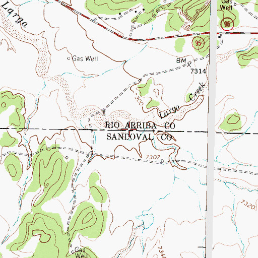 Topographic Map of Largo Creek, NM