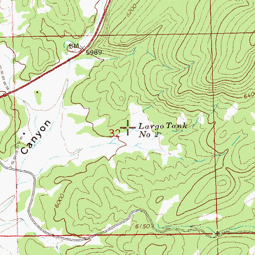 Topographic Map of Largo Tank Number 2, NM