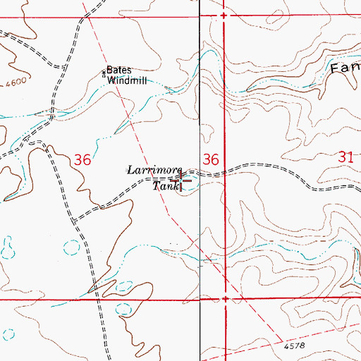 Topographic Map of Larrimore Tank, NM
