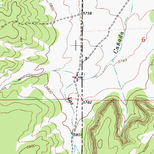 Topographic Map of Las Lagunitas, NM