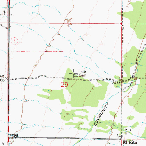 Topographic Map of Latir Cemetery, NM