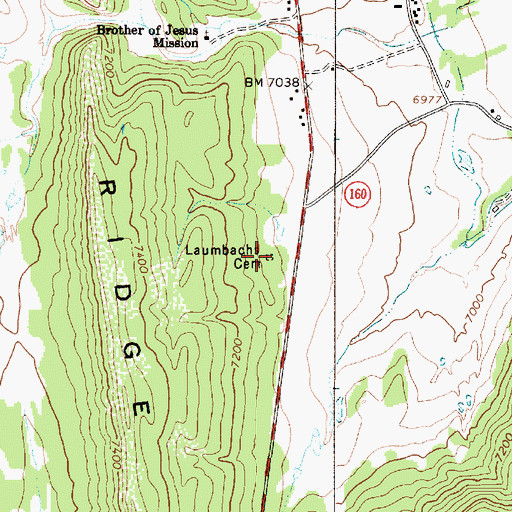 Topographic Map of Laumbachs Cemetery, NM