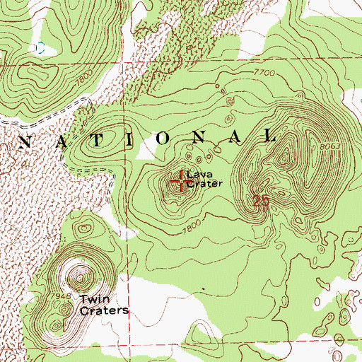 Topographic Map of Lava Crater, NM
