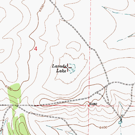 Topographic Map of Lavade Lake, NM