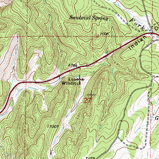 Topographic Map of Leach Windmill, NM
