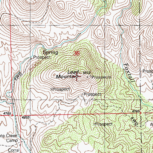 Topographic Map of Lead Mountain, NM
