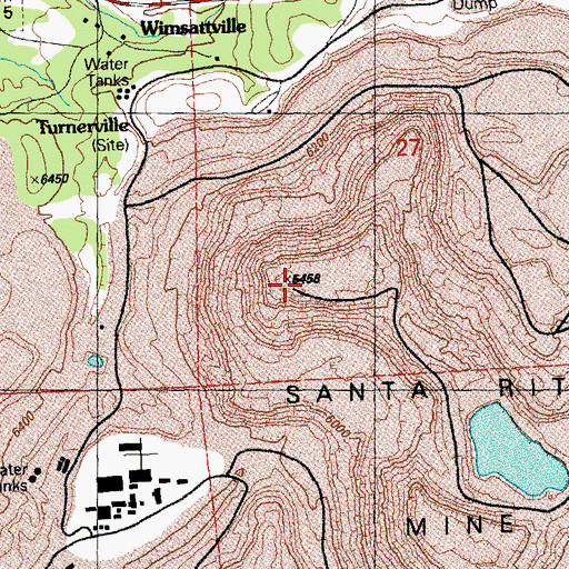 Topographic Map of Lee Hill (historical), NM