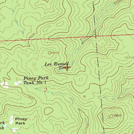 Topographic Map of Lee Russell Tank, NM