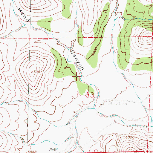 Topographic Map of Left Hand Canyon, NM