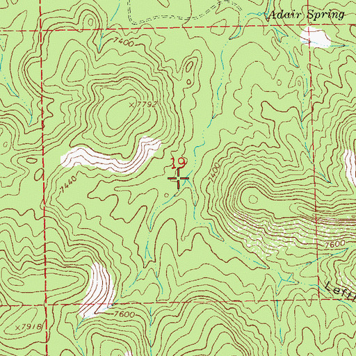 Topographic Map of Lefthand Canyon, NM
