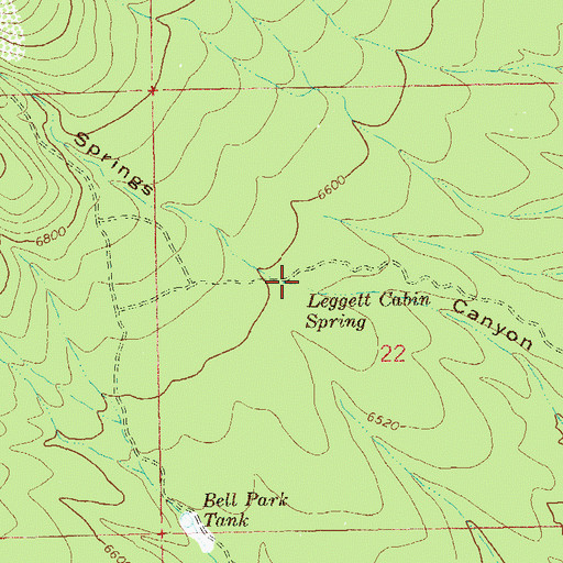 Topographic Map of Leggett Cabin Spring, NM