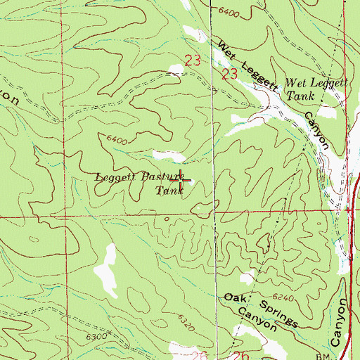 Topographic Map of Leggett Pasture Tank, NM
