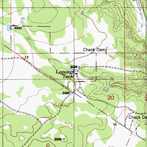 Topographic Map of Leguino Tank, NM