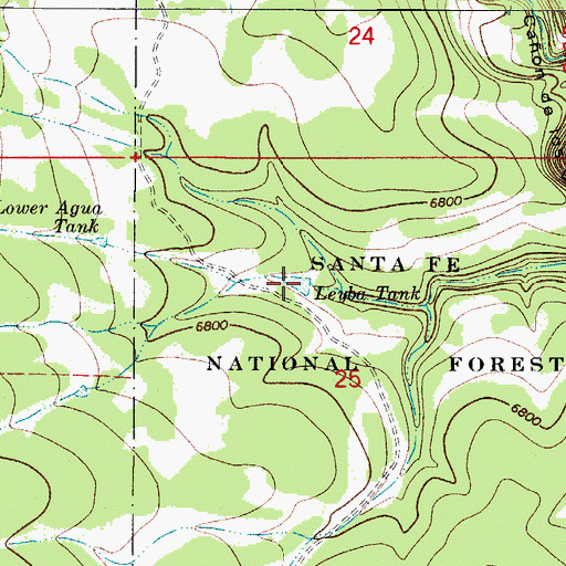 Topographic Map of Leyba Tank, NM