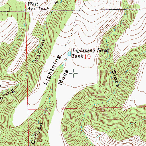 Topographic Map of Lightning Mesa, NM