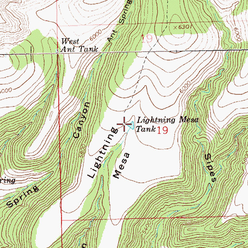 Topographic Map of Lightning Mesa Tank, NM
