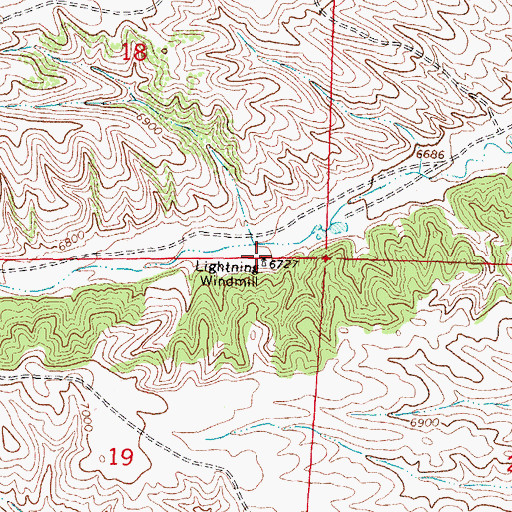 Topographic Map of Lightning Windmill, NM