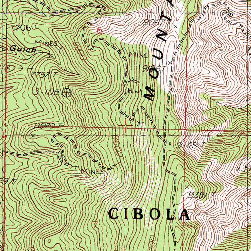 Topographic Map of Linchberg Mine, NM