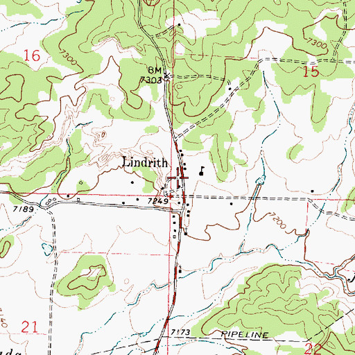 Topographic Map of Lindrith, NM
