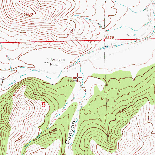 Topographic Map of Little Angel Canyon, NM