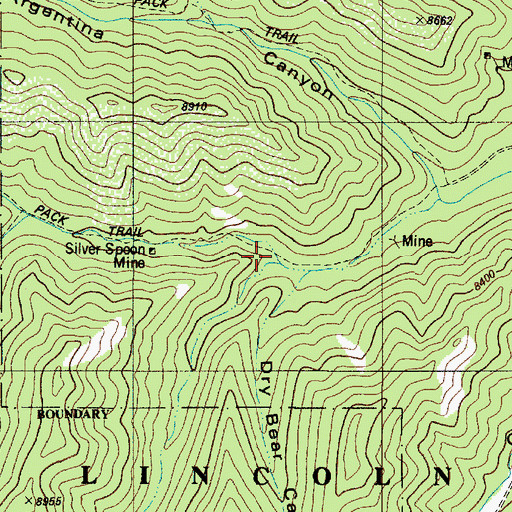 Topographic Map of Little Bear Canyon, NM