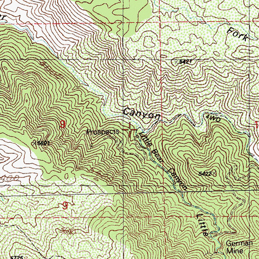 Topographic Map of Little Bear Canyon, NM