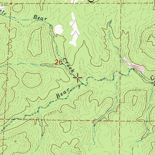 Topographic Map of Little Bear Creek, NM