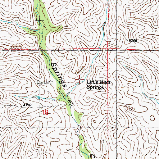 Topographic Map of Little Bear Springs, NM