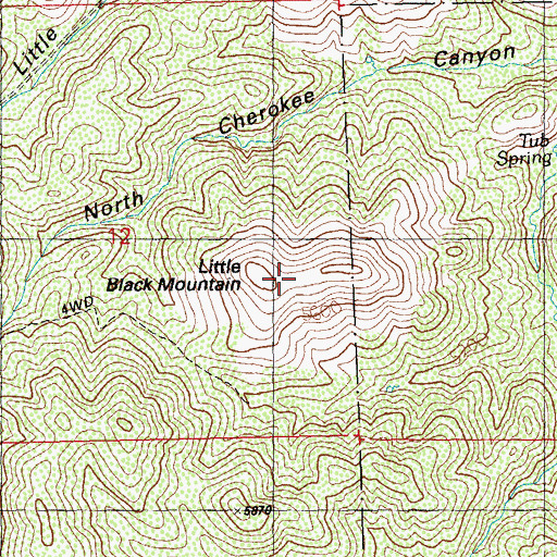 Topographic Map of Little Black Mountain, NM