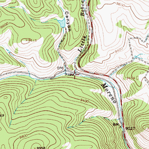 Topographic Map of Little Bobcat Creek, NM