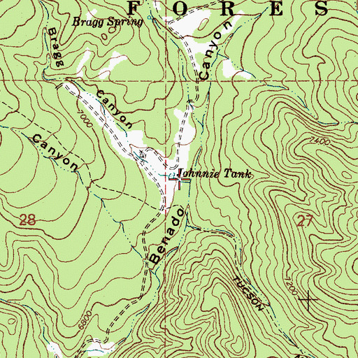 Topographic Map of Little Bragg Canyon, NM