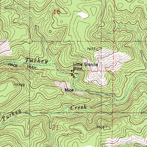 Topographic Map of Little Granite Mine, NM